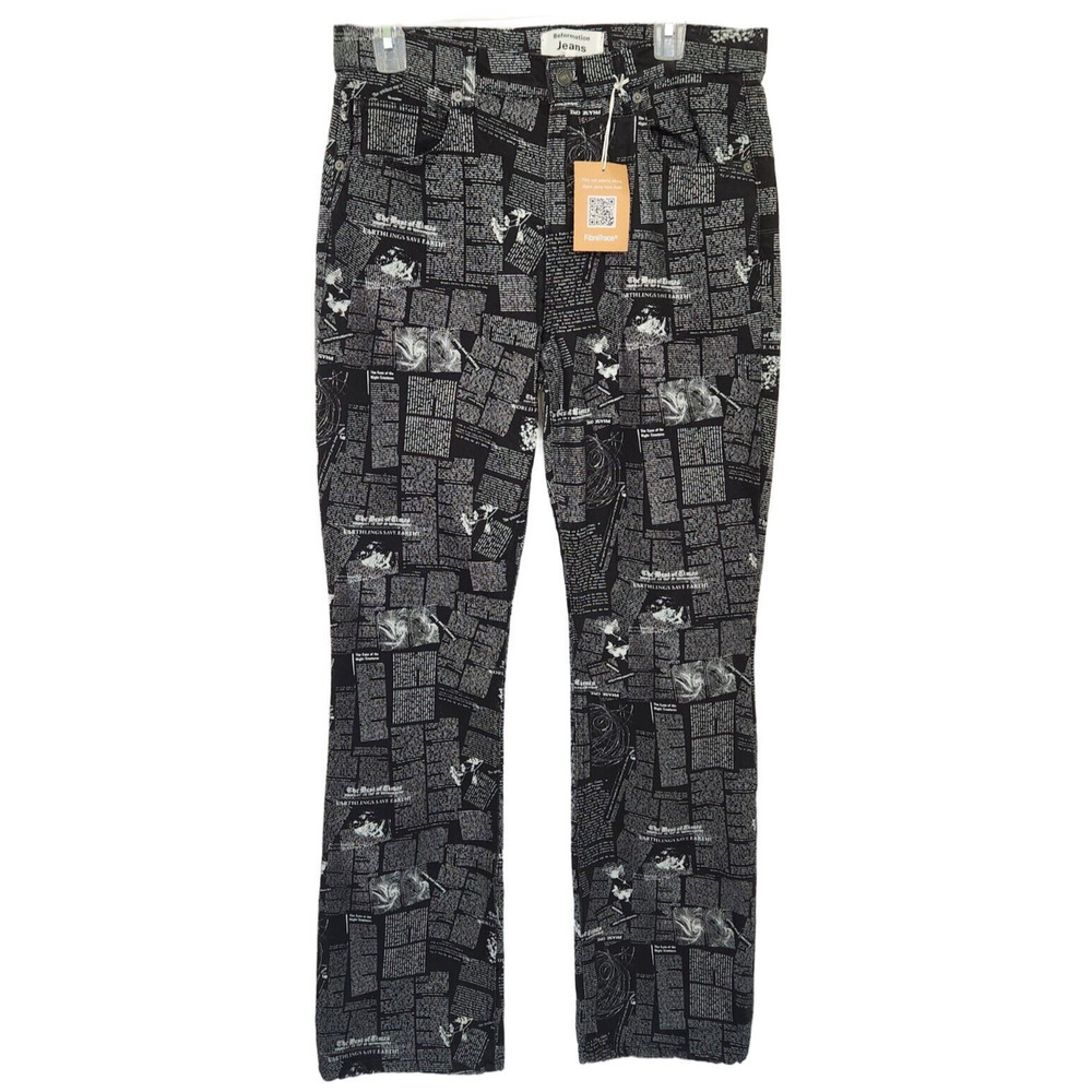 Reformation Peyton Newsprint Bootcut Jeans